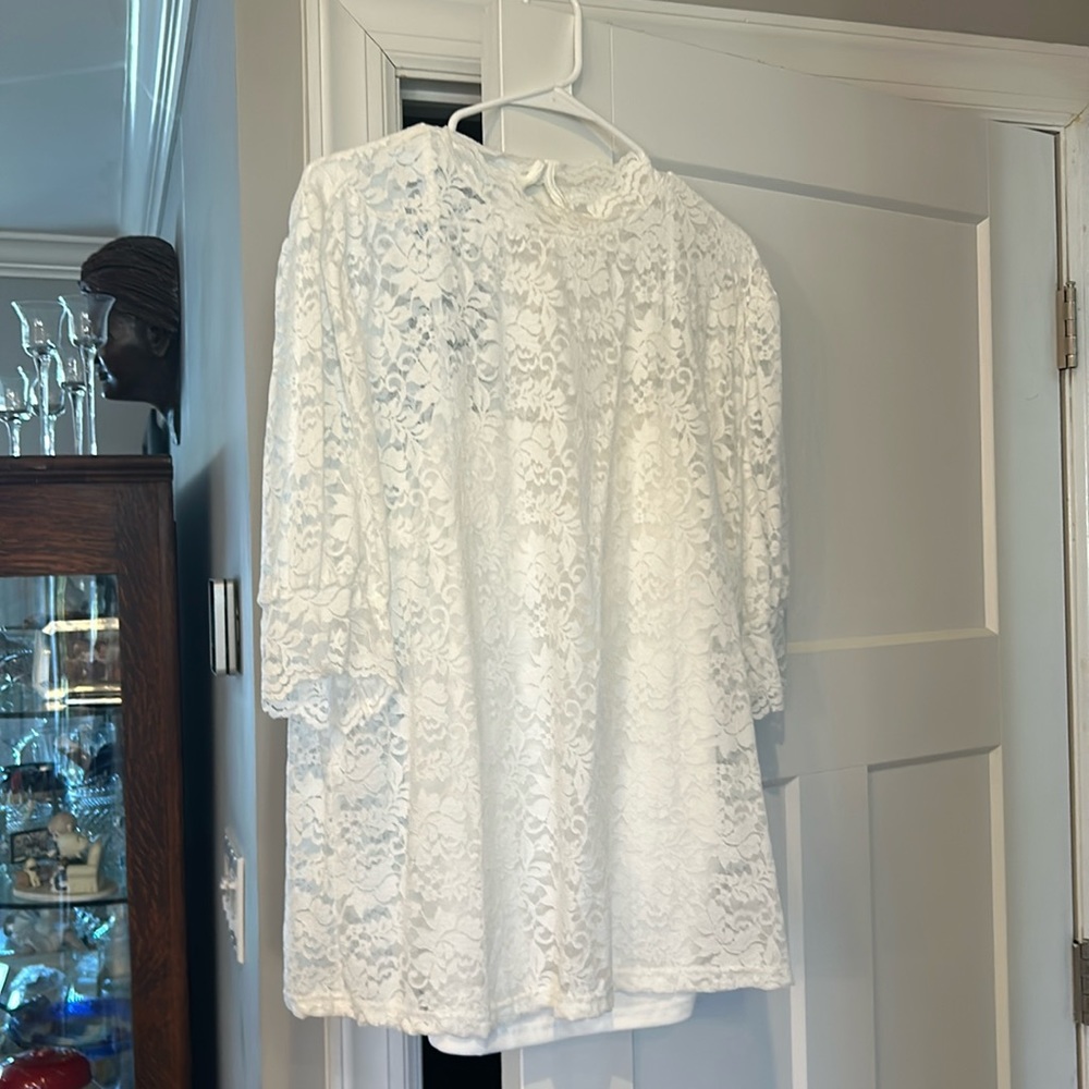 White lace blouse with camisole